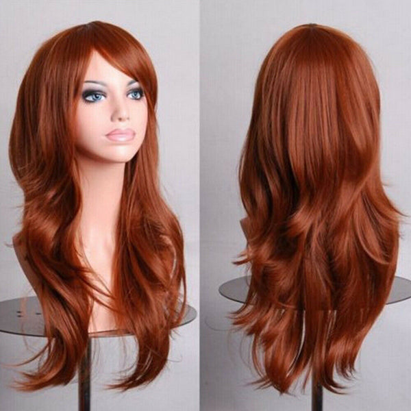 Womens 70cm Long Wavy Curly Hair Synthetic Cosplay Full Wig Wigs Party - Lets Party