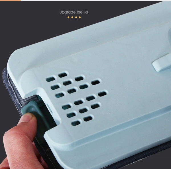 Self Cleaning Mop Bucket System Flat Floor Squeeze Drying Wringing Wash Microfiber Pads x 2 - Lets Party