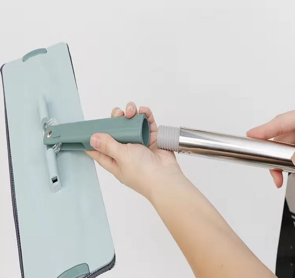 Self Cleaning Mop Bucket System Flat Floor Squeeze Drying Wringing Wash Microfiber Pads x 2 - Lets Party