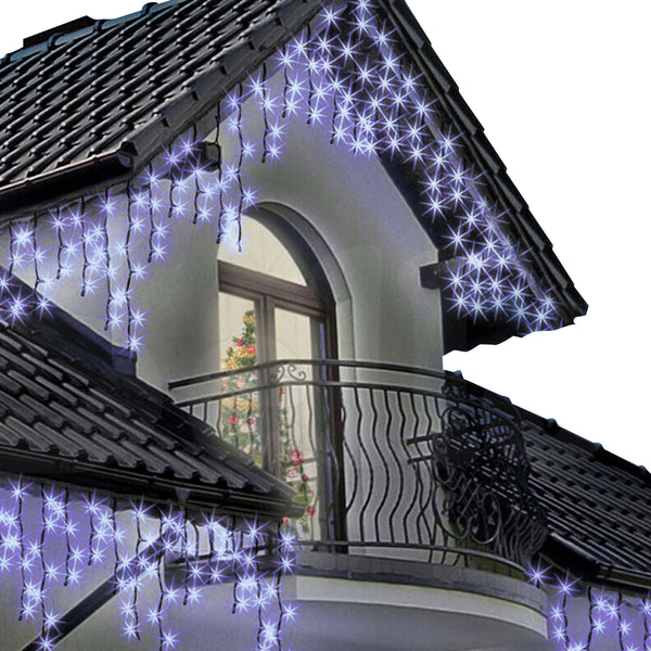 500 LED Curtain Fairy String Lights Wedding Outdoor Xmas Party Lights Cool White - Lets Party