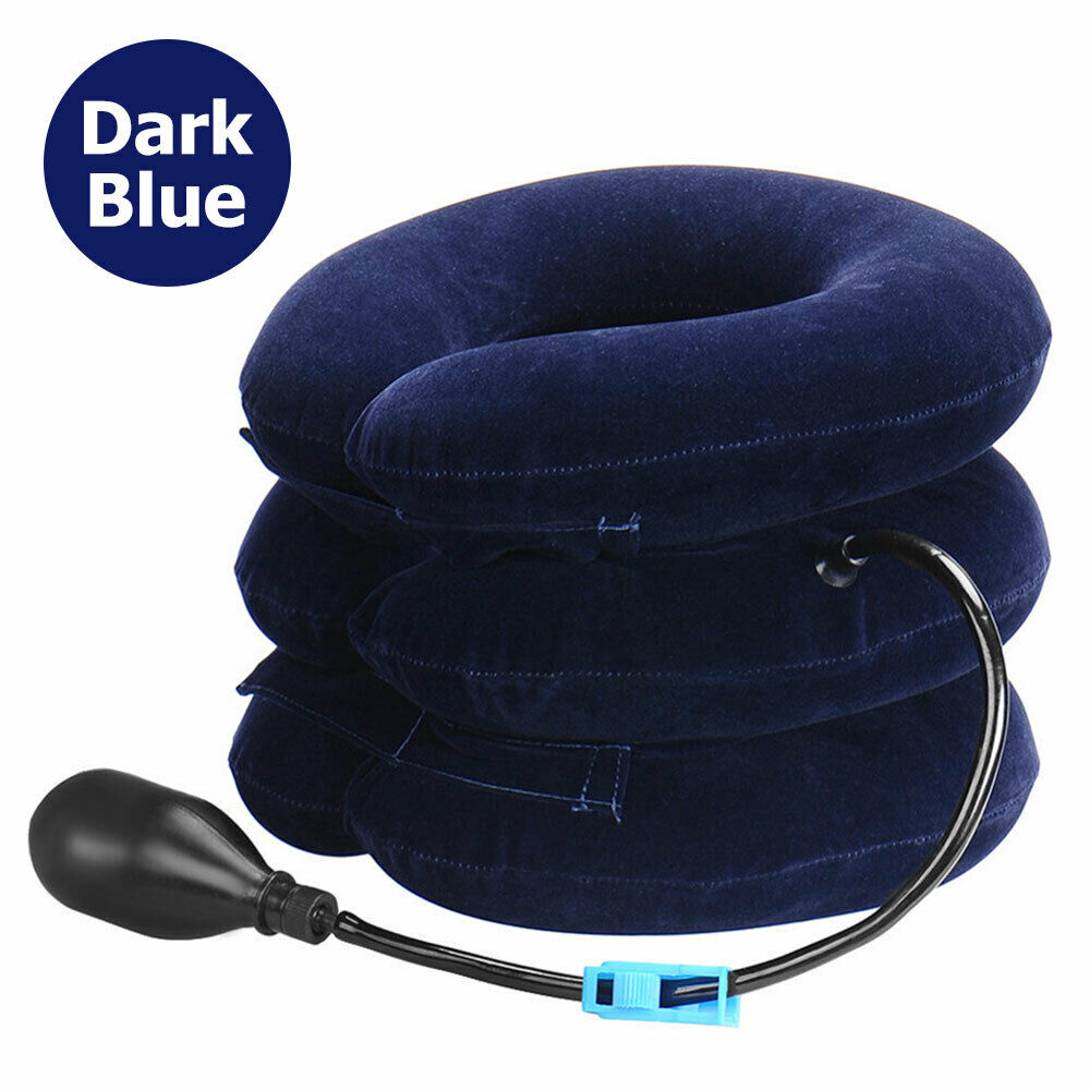 Air Inflatable Neck Pillow Head Cervical Traction Support Stretcher Pain Relief - Lets Party