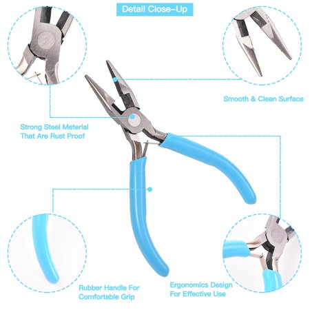 3x Beading Jewelry Making Tools Wire Cutter Mini Pliers Set Jewellery Repair Kit - Lets Party