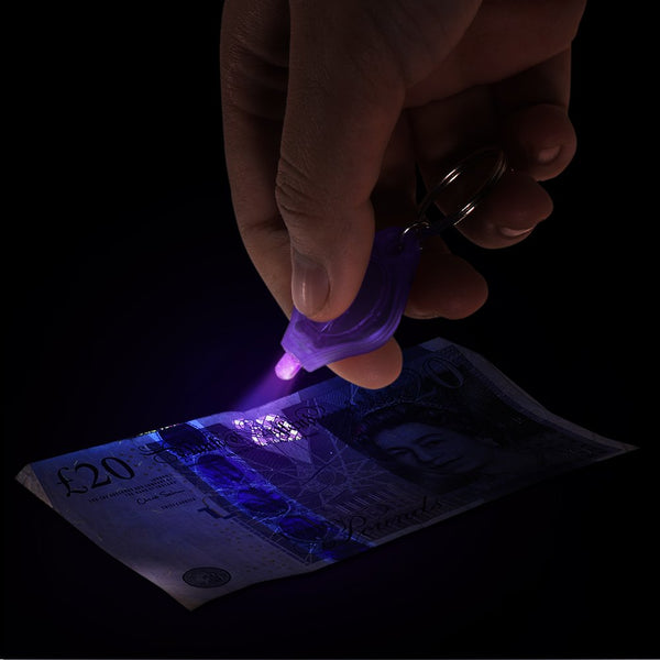 LED UV Purple Light Keyring Key Ring Chain Torch Light Battery Operated - Lets Party