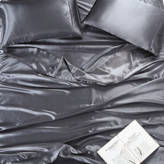 1000TC All Size Ultra SOFT Art Silk Satin Sheet Set Flat Fitted Sheet Pillowcase