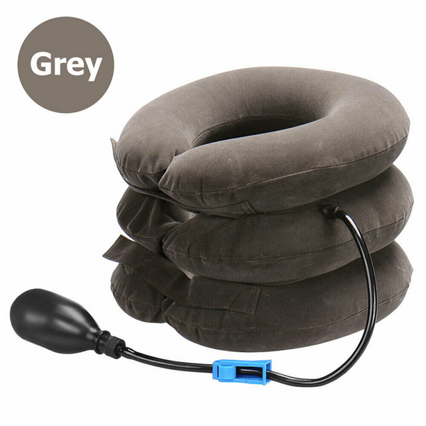 Air Inflatable Neck Pillow Head Cervical Traction Support Stretcher Pain Relief - Lets Party