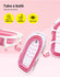 Baby Bath Tub Infant Toddlers Foldable Bathtub Folding Safety Bathing ShowerPink - Lets Party