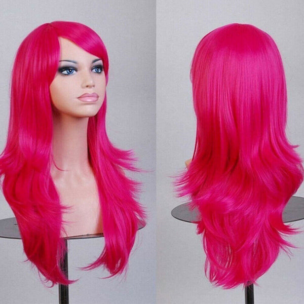Womens 70cm Long Wavy Curly Hair Synthetic Cosplay Full Wig Wigs Party - Lets Party