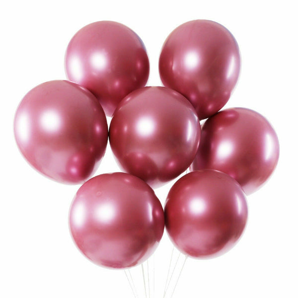 5pcs Giant 40cm Chrome Metallic Latex Balloons Birthday Wedding Party Balloons - Lets Party