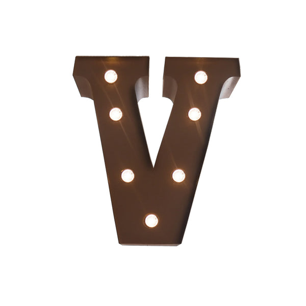 LED Metal Letter Lights Free Standing Hanging Marquee Event Party D?cor Letter V - Lets Party