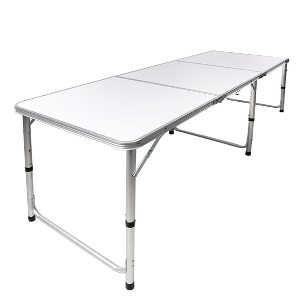 Folding Camping Table Aluminium Portable Picnic Outdoor Foldable Tables 180cm - Lets Party