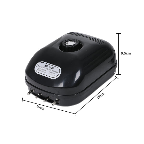 Aquarium Air Pump 4 Outlet Oxygen Aqua Fountain Pond Aerator Water Fish Tank - Lets Party