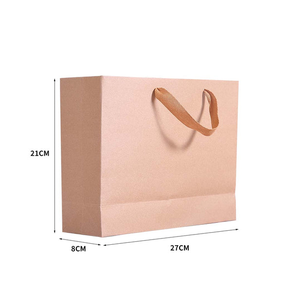 50x Brown Paper Bag Kraft Eco Recyclable Gift Carry Shopping Retail Bags Handles - Lets Party