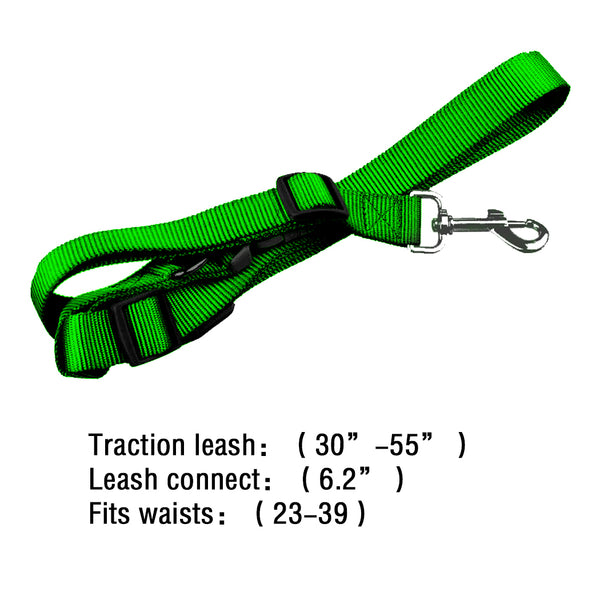 Adjustable Dog Hands Free Leash Waist Belt Buddy Jogging Walking Running Green - Lets Party