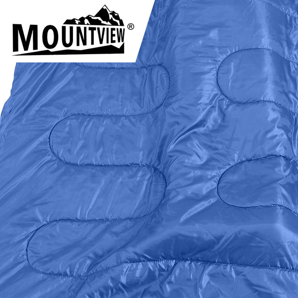 Mountview Sleeping Bag Double Bags Outdoor Camping Thermal 0℃-18℃ Hiking Blue - Lets Party