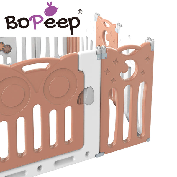 BoPeep Kids Baby Playpen Foldable Child Safety Gate Toddler Fence 18 Panels Pink - Lets Party