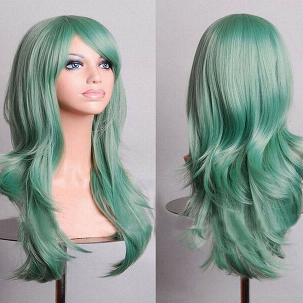 Womens 70cm Long Wavy Curly Hair Synthetic Cosplay Full Wig Wigs Party - Lets Party