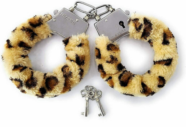 Fluffy Handcuffs Toy Hand Cuffs Hens Night Police Party Costume Kid - Lets Party