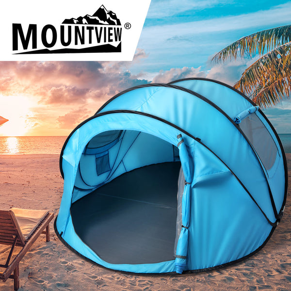 Mountview Pop Up Camping Tent Beach Outdoor Family Tents Portable 4 Person Dome - Lets Party