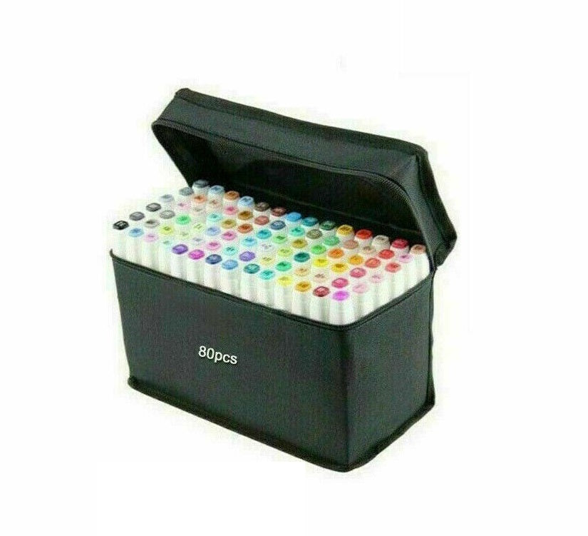 80PCS Marker Pen Set Dual Heads Graphic Artist Craft Sketch Copic TOUCH Markers - Lets Party