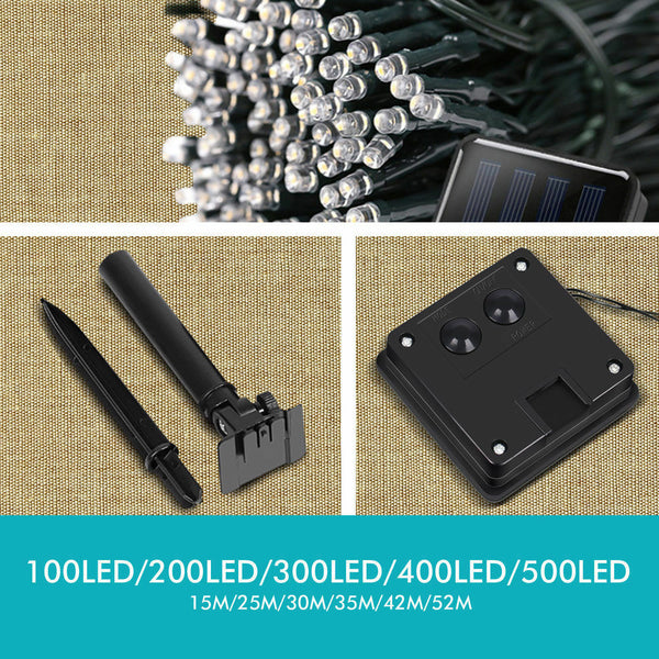 35M 200LED String Solar Powered Fairy Lights Garden Christmas Decor Multi Colour - Lets Party