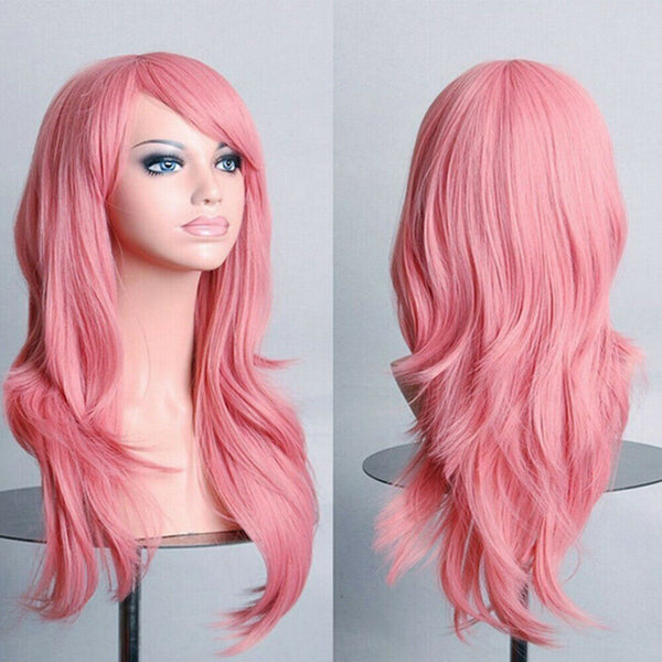 Womens 70cm Long Wavy Curly Hair Synthetic Cosplay Full Wig Wigs Party - Lets Party