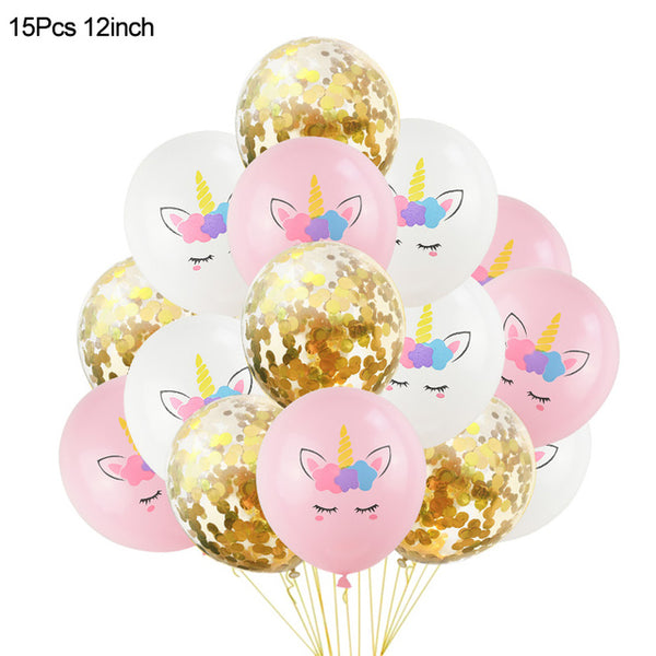 1Set Rainbow Unicorn Balloon 32 inch Number Foil Balloons 1st Kids Unicorn Theme Birthday Party Decorations Baby Shower Globos - Lets Party