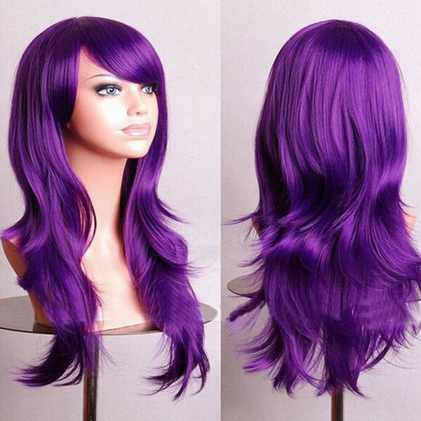 Womens 70cm Long Wavy Curly Hair Synthetic Cosplay Full Wig Wigs Party - Lets Party