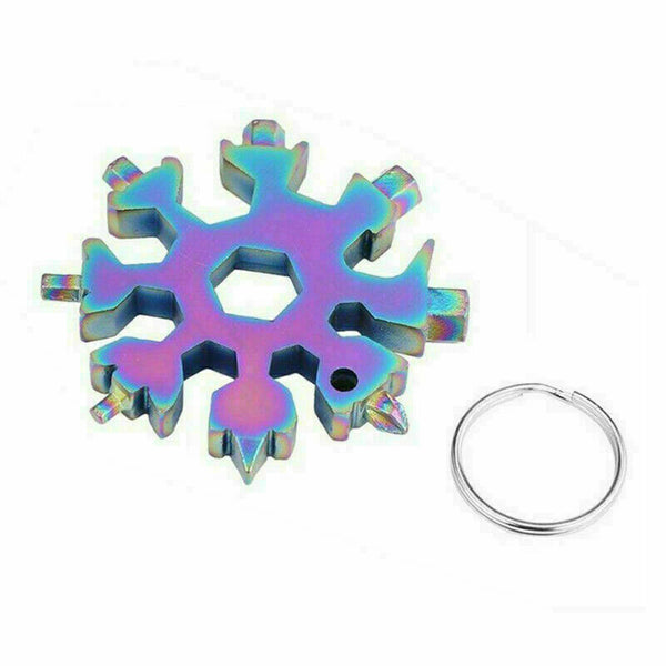8 in 1 Stainless Multi-tool Snowflake Keychain Wrench Screwdriver Bottle Opener - Lets Party