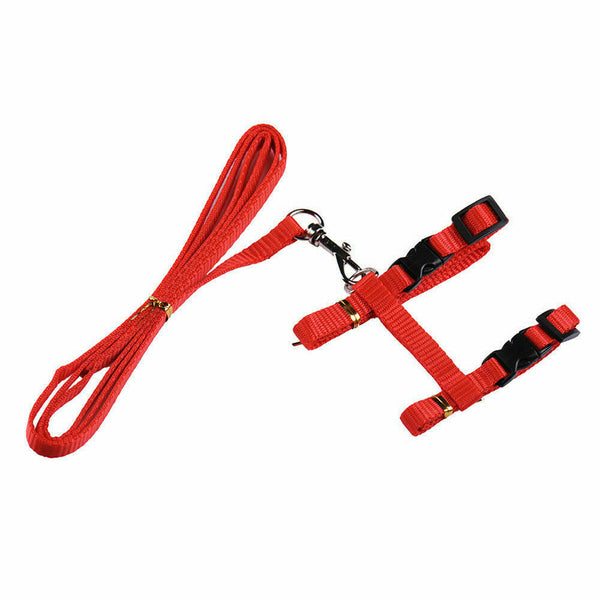 Cat Kitten Pet Walking Harness Lead Nylon Leash Adjustable Collar with Clip - Lets Party