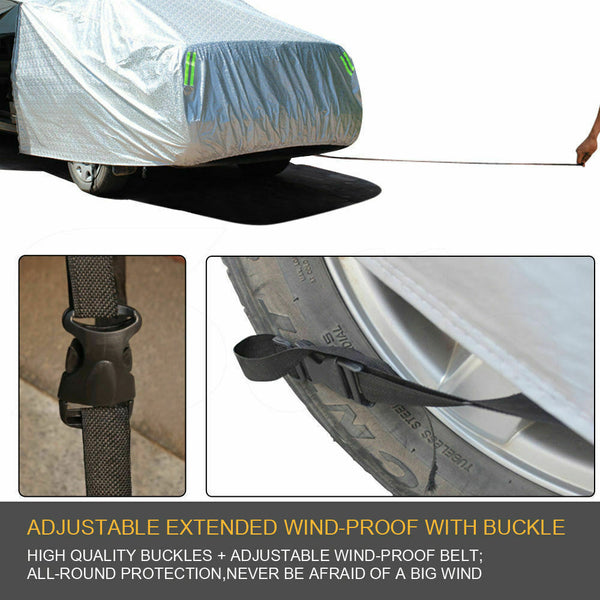 Waterproof Adjustable Large Car Covers Rain Sun Dust UV Proof Protection YXL - Lets Party