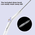 5PCS Flower Glass Pyrex Drinking Straws Pack Bent Straight Reusable Eco-Friendly