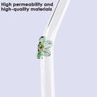 5PCS Flower Glass Pyrex Drinking Straws Pack Bent Straight Reusable Eco-Friendly