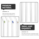 5PCS Flower Glass Pyrex Drinking Straws Pack Bent Straight Reusable Eco-Friendly