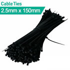 200x Cable Zip Ties and Base Mount Kit Screw Fixing Wire Holder Organizer Black