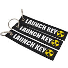 LAUNCH KEY Keychain Embroidered Key Ring Chain Car Bike Keyring Jet Tag Funny AU