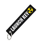 LAUNCH KEY Keychain Embroidered Key Ring Chain Car Bike Keyring Jet Tag Funny AU
