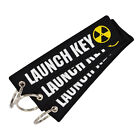 LAUNCH KEY Keychain Embroidered Key Ring Chain Car Bike Keyring Jet Tag Funny AU