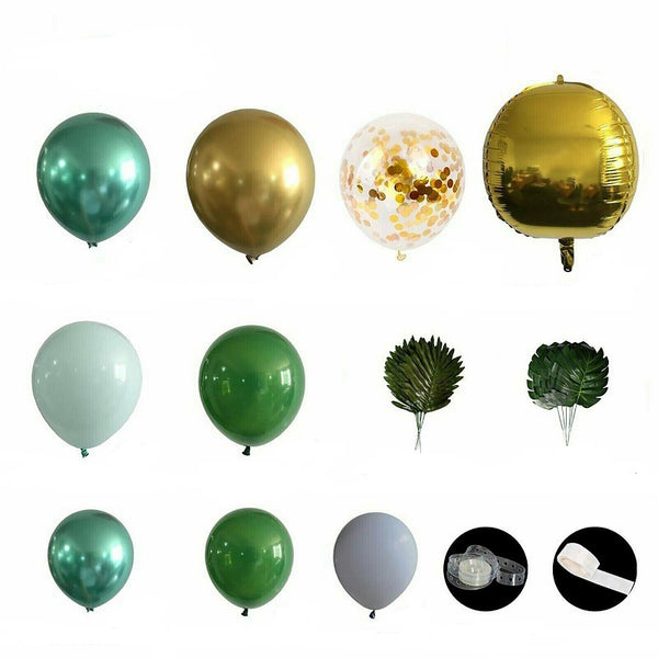 167PCS Jungle Safari Green Balloon Arch Garland Kit Baby Birthday Party Decor - Lets Party