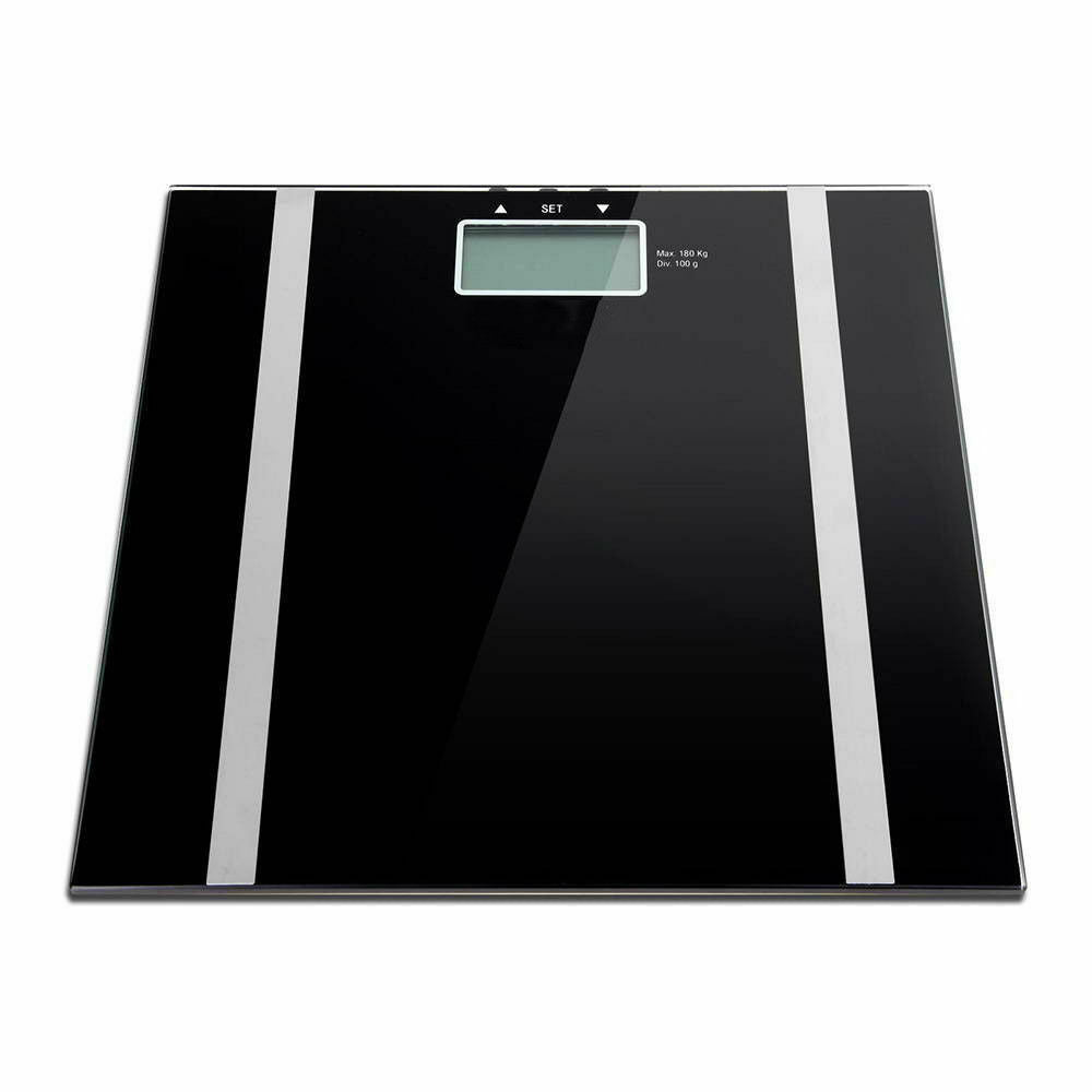 Electronic Digital Scale Body Fat LCD Bathroom Gym Weight Measure Black - Lets Party
