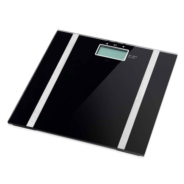 Electronic Digital Scale Body Fat LCD Bathroom Gym Weight Measure Black - Lets Party
