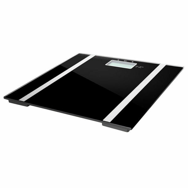 Electronic Digital Scale Body Fat LCD Bathroom Gym Weight Measure Black - Lets Party