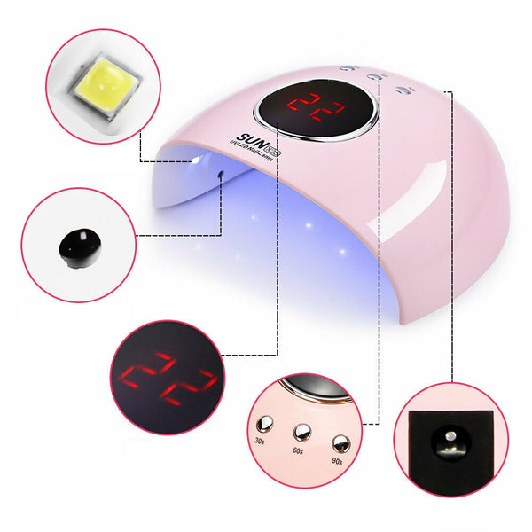 120W Nail Lamp UV LED Light Professional Nail Polish Dryer Art Gel Curing Device - Lets Party
