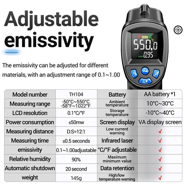 IR Infrared Thermometer Food Pizza BBQ Oven Laser Sensor Digital Temperature Gun