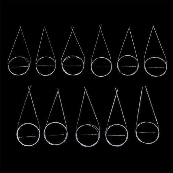 11-55X 80cm Circular Knitting Needles Set Stainless Size 1.5mm- 5mm Knit Needles