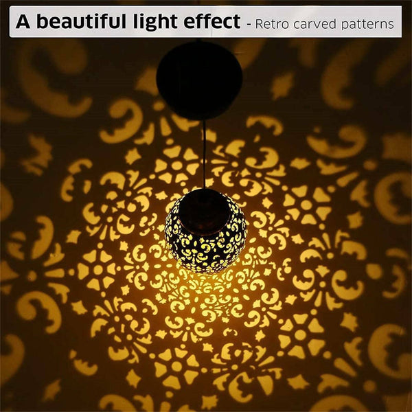 Solar Powered LED Morrocan Lantern Light Hanging Lamp Garden Outdoor Landscape