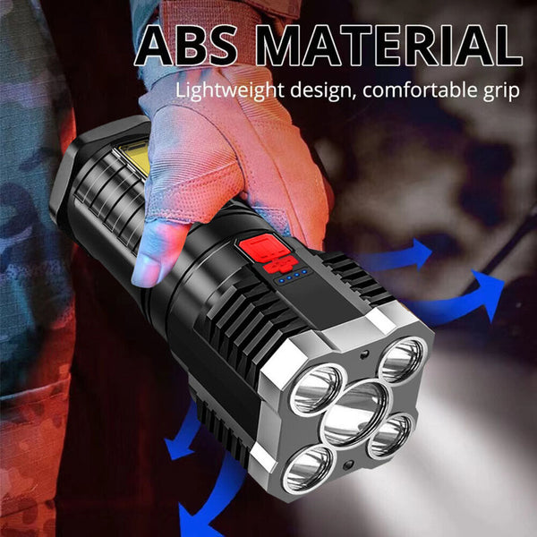 Super Bright 1200000LM Torch Led Flashlight USB Rechargeable Tactical Side Lamp