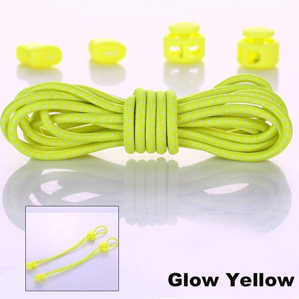 2-Pairs No Tie Shoelaces Elastic Lock Shoe Laces For Adults Kids Sports Sneaker