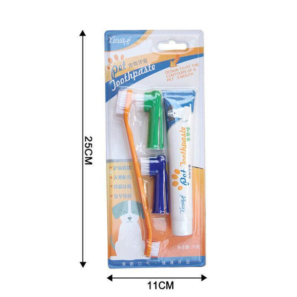 1PC Pet Dog Cleaning Toothpaste+Toothbrush+ Back Up Brush Set Vanilla Flavour AU