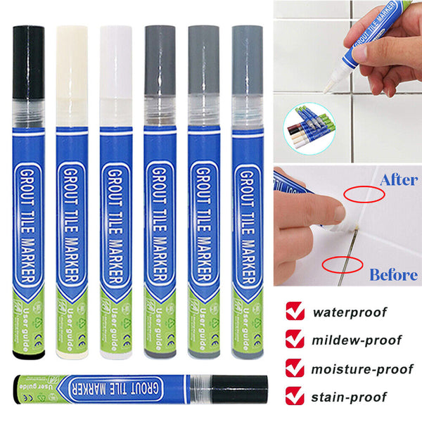 6COLORTile Repair Pen Wall Gap Refill Grout Refresher Marker Bathroom Waterproof - Lets Party