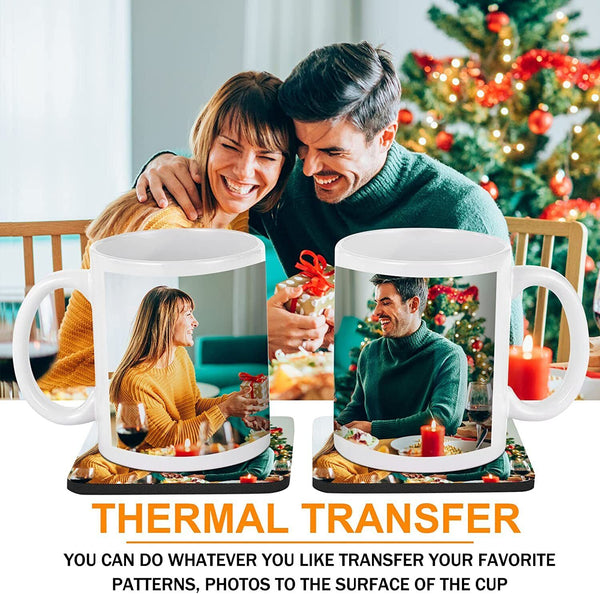 48x WHITE MUGS 11oz heat press sublimation ink -with gift box, dish washer safe